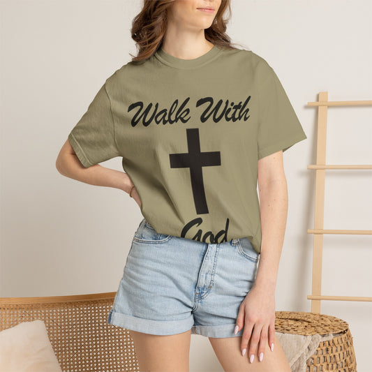 Walk With God T-Shirt — Christian Cross Faith Tee